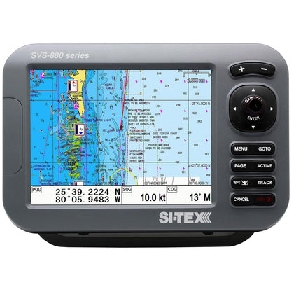 SI-TEX GPS Chart-Dual Frequency 600W Sonar System - 8 Color LCD w/Internal  External GPS Antenna  C-MAP 4D Card [SVS-880CFE+]