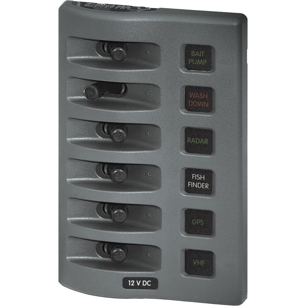 Blue Sea 4306 WeatherDeck Water Resistant Fuse Panel - 6 Position - Grey [4306]