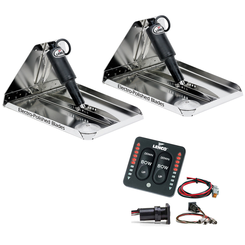 Lenco 18" x 14" Heavy Duty Performance Trim Tab Kit w/LED Indicator Switch Kit 12V [RT18X14HDI]