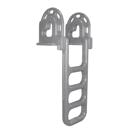 Dock Edge Flip-Up Polyethylene Roto Molded 4-Step Dock Ladder - Grey [2064-F]