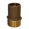 GROCO 3/4" NPT x 1" Bronze Full Flow Pipe to Hose Straight Fitting [FF-750]