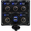 Sea-Dog Water Resistant Toggle Switch Panel w/USB Power Socket - 5 Toggle [424617-1]