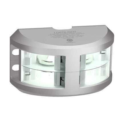 Lopolight Series 200-024 - Double Stacked Navigation Light - 2NM - Vertical Mount - White - Silver Housing [200-024G2ST]